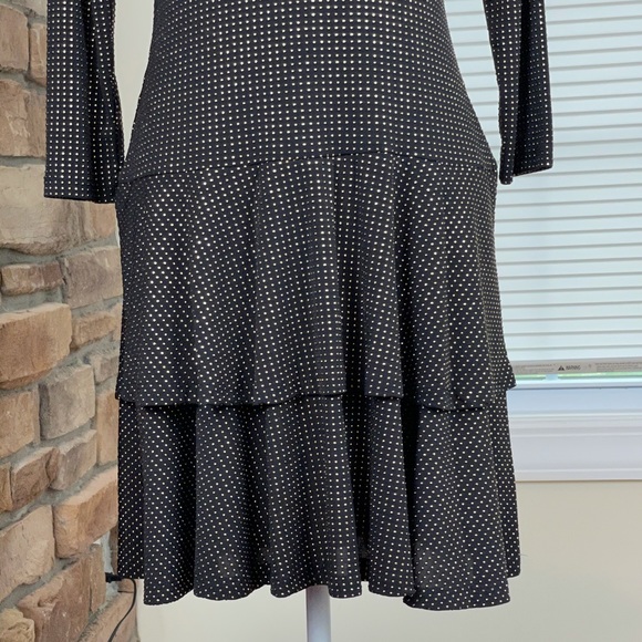 MICHAEL KORS Metallic Black & Gold Dotted Dress - Picture 4 of 12
